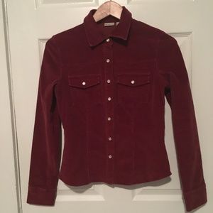 Red Corduroy Button Up